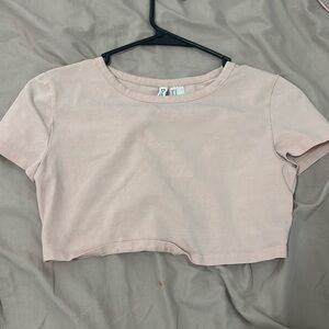 Solid light pink crop top size medium